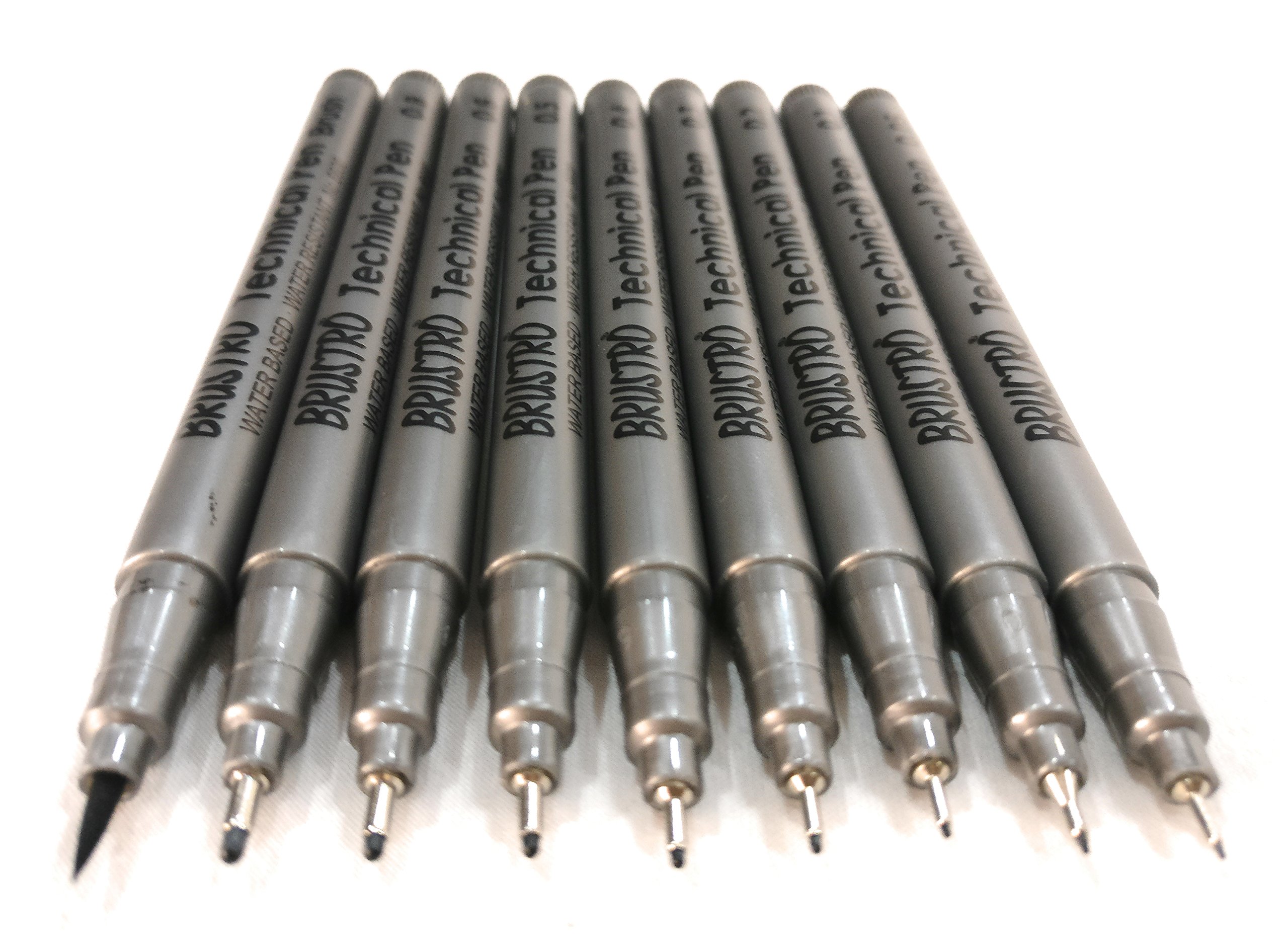 Brustro Szkicownik dla artystów zszywany A5-110 GSM, 160 stron, bezkwasowy i techniczny długopis, czarny, zestaw 9 kombinacji