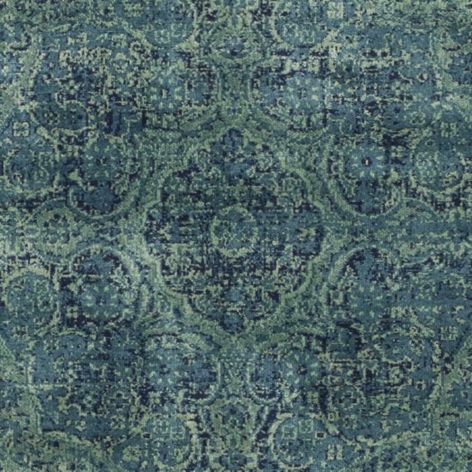 SAFAVIEH Vintage Collection Accent Rug - 4' x 5'7", Turquoise & Multi, Oriental Medallion Distressed Viscose Design, Ideal for High Traffic Areas in Entryway, Living Room, Bedroom (VTG112-2220)
