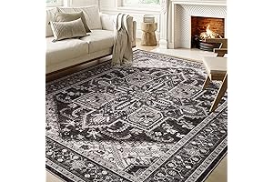 Boho Area Rugs 9x12 for Living Room - Bitter Black
