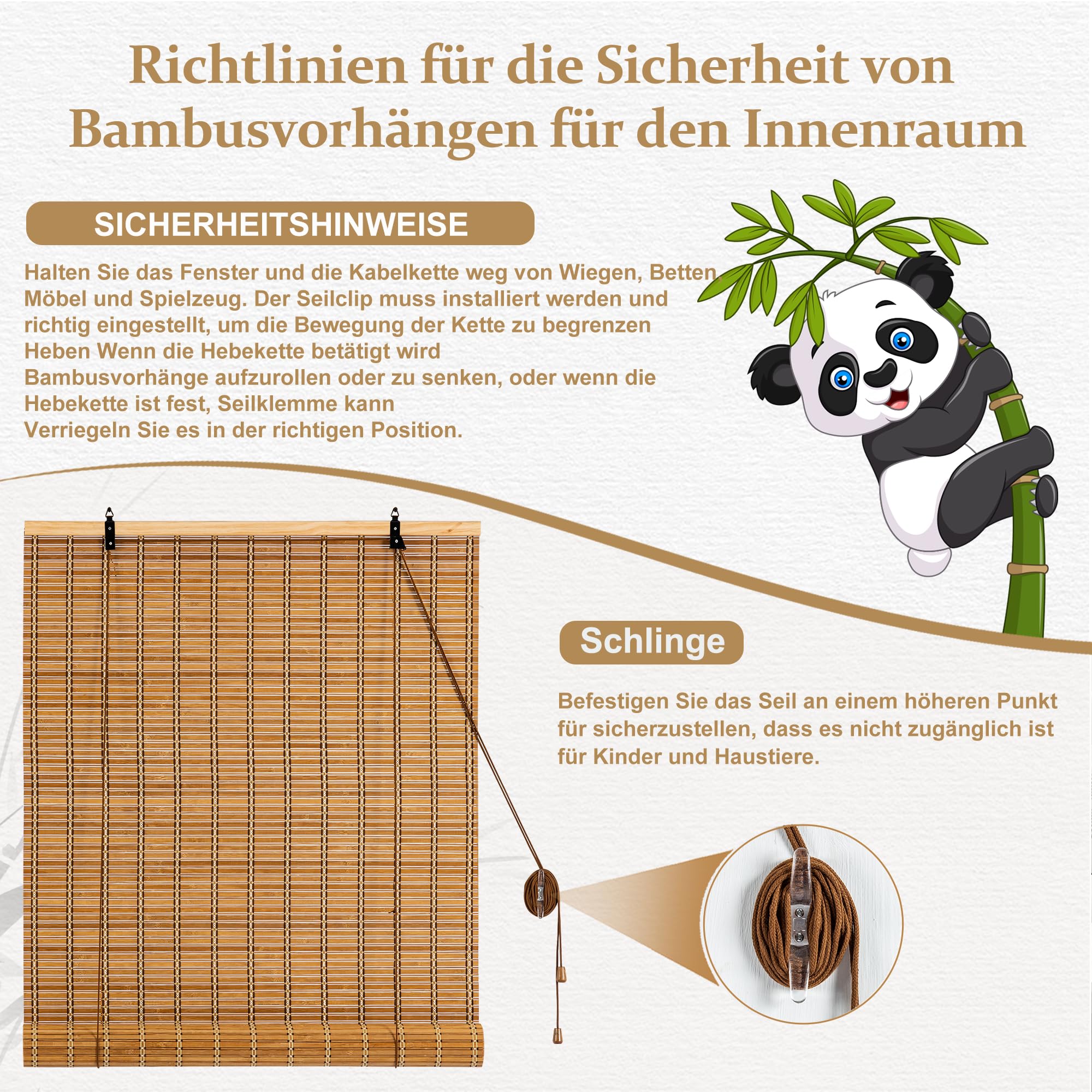 Bambusrollo Bambus Rollo Sonnenschutz und Sichtschutz Rollo,für Fenster Und Türen,Blickdicht,Bambus Jalousien Innen,120x180CM