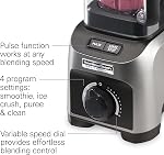 Hamilton Beach Mélangeur de Bouclier Professionnel pour Smoothies, Crush Glace & Pure, 1500W Puissance maximale, 32 oz BPA-Free Jar, 4 Programmes, Cadran de vitesse variable, Argent & Noir, 58870