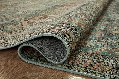 Miniatura 11 de Magnolia Home by Joanna Gaines x Loloi Sinclair SIN-03 Collection - Alfombra decorativa lavable a máquina, color turquesamulti de 2 pies 3 pulgadas