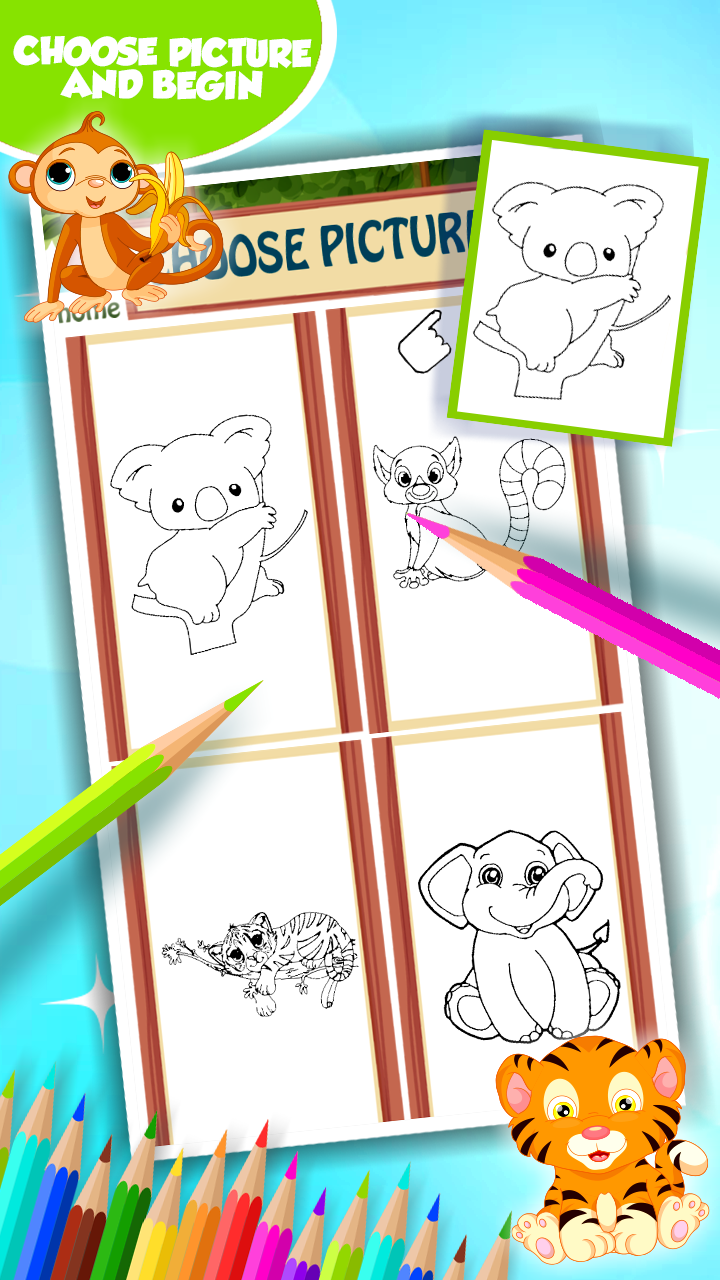 Cute Animals Coloring Book - App on Amazon Appstore