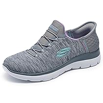 Skechers Donna Summits Dazzling Haze Scarpe da Ginnastica, Gray Mesh, Multi Trim, 36 EU