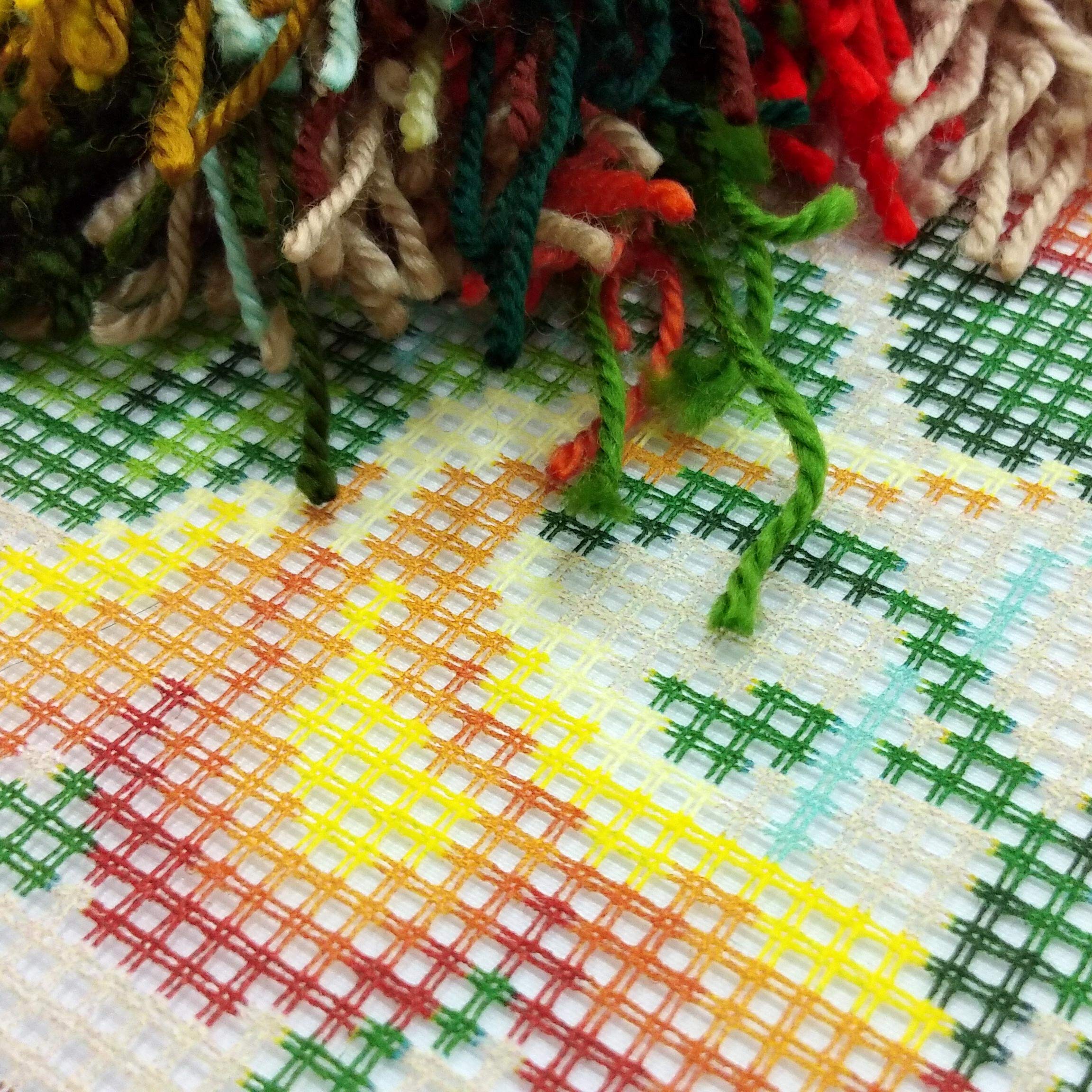 Brvsk Kit un point avec tampon floral pour adulte et principe Nasturzio 16" × 16" avec tampon conçu et précis sur tissu en coton ; comprend 2 aghi, filo et tabella facile à lire