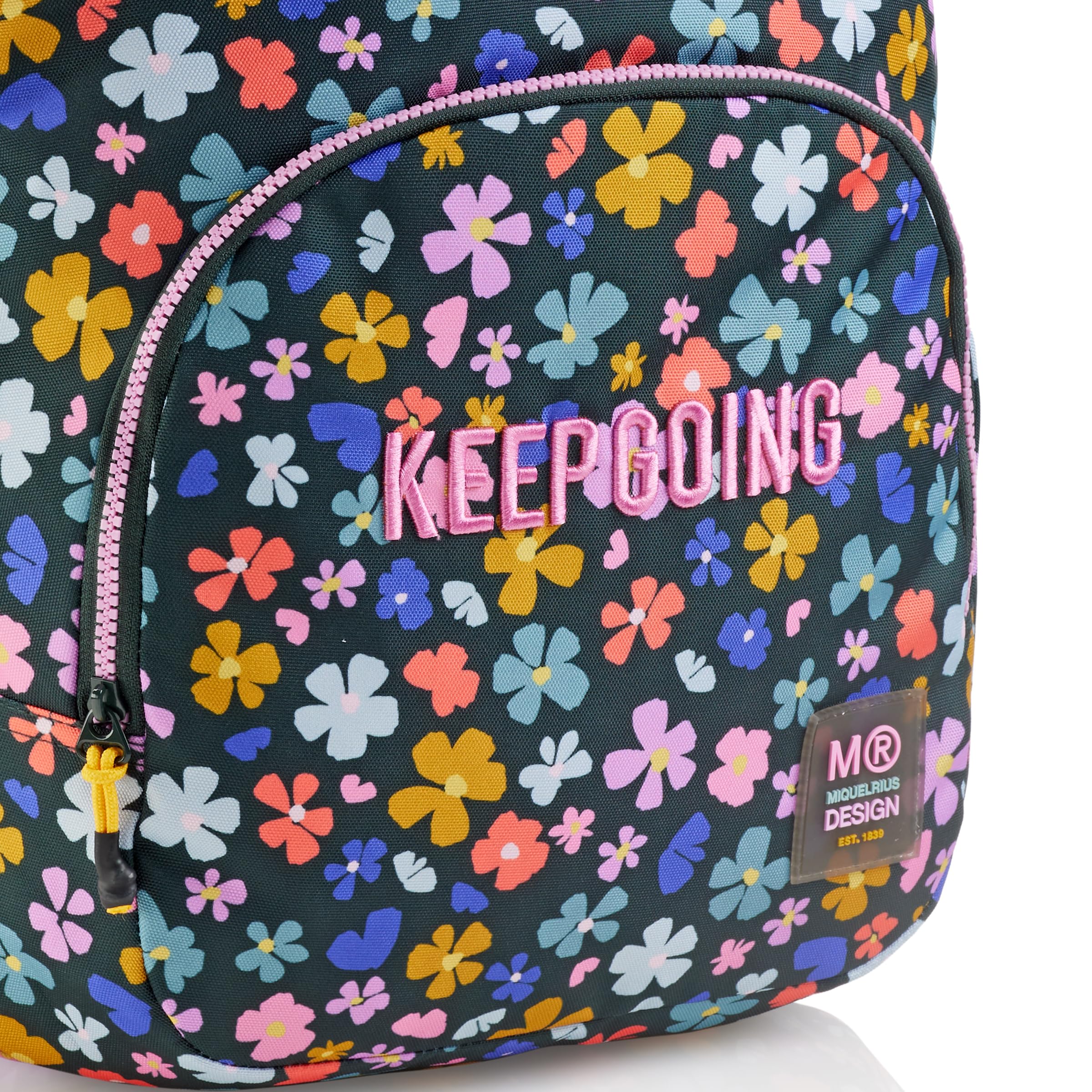 Miquelrius - Mochila Escolar 27 L Triple Compartimento, Spring Night | Doble Cremallera, Espalda Acolchada y Tiradores Metálicos para Separar y Acceder Fácilmente al Material