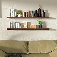 Vista 8 de CONSDAN Estante flotante para pared, estante de libros montado en pared, estantes colgantes, estantería flotante para libros para dormitorio, baño