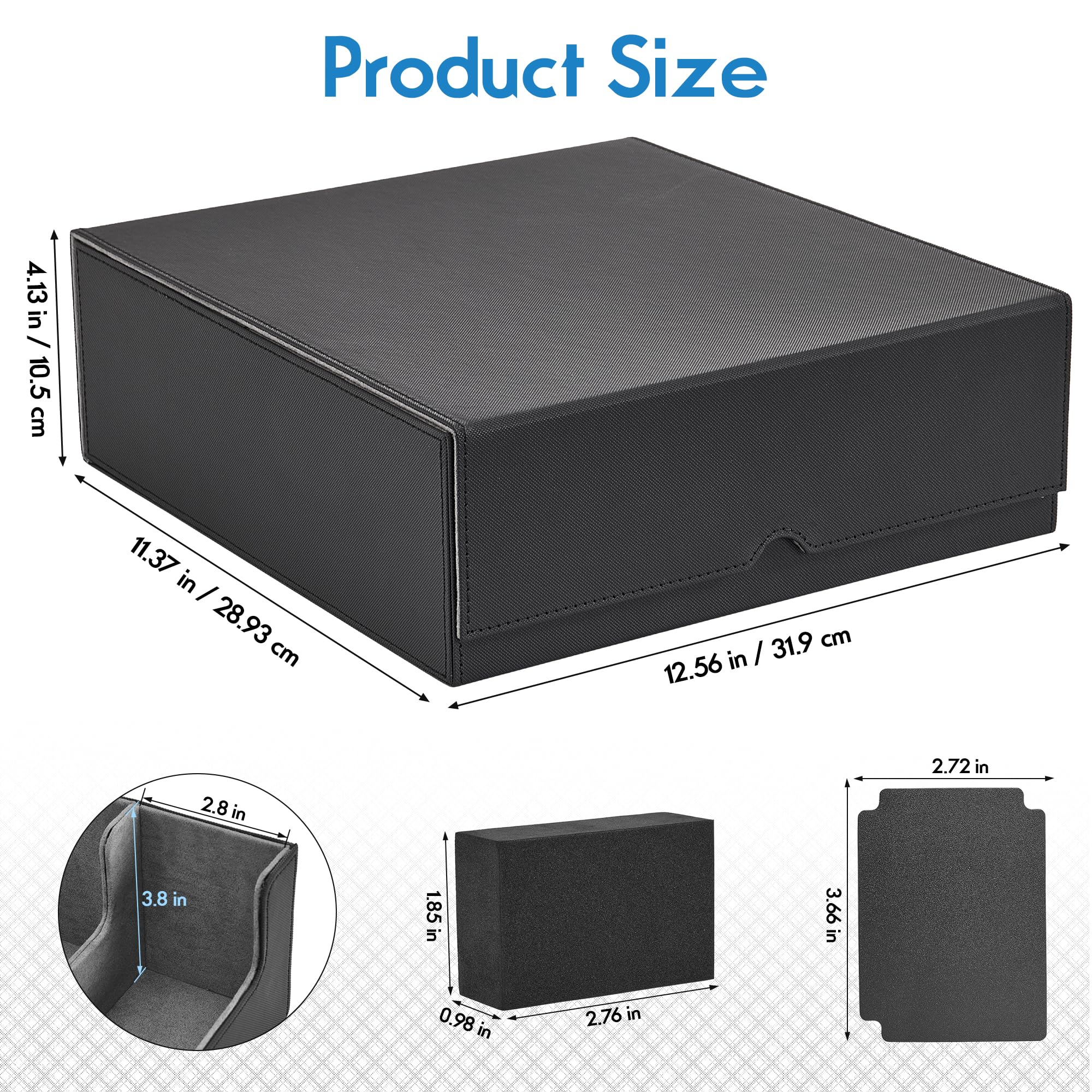 Zettokete Trading Card Storage Box 2400+,4 Row MTG Deck Box