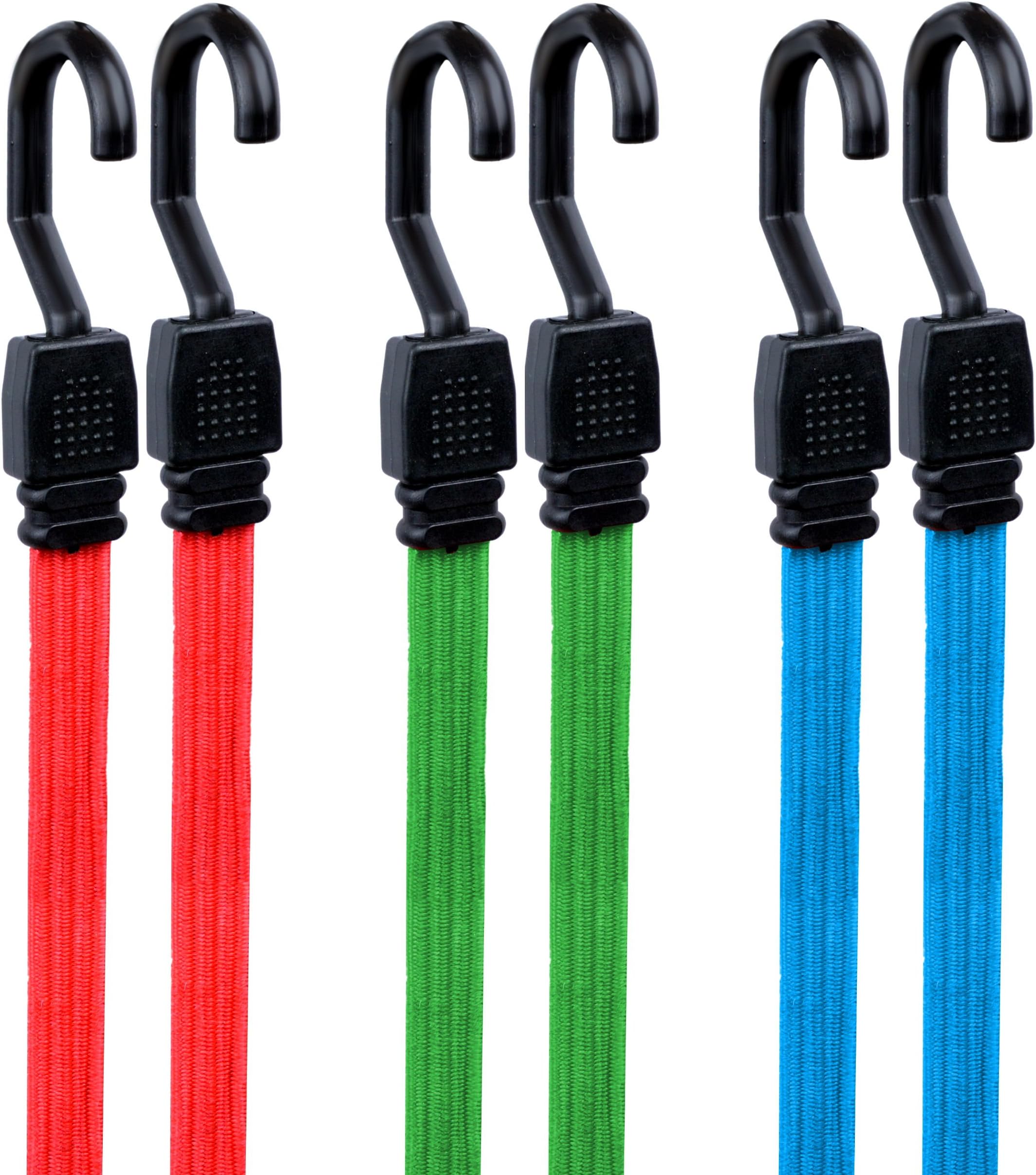 Luggage Strap Bicycle Ratchet Strap Black Resistance Bicycle Basket Hook, Set of 6 Flat Elastic Straps with Hooks Bike Rack Carrier