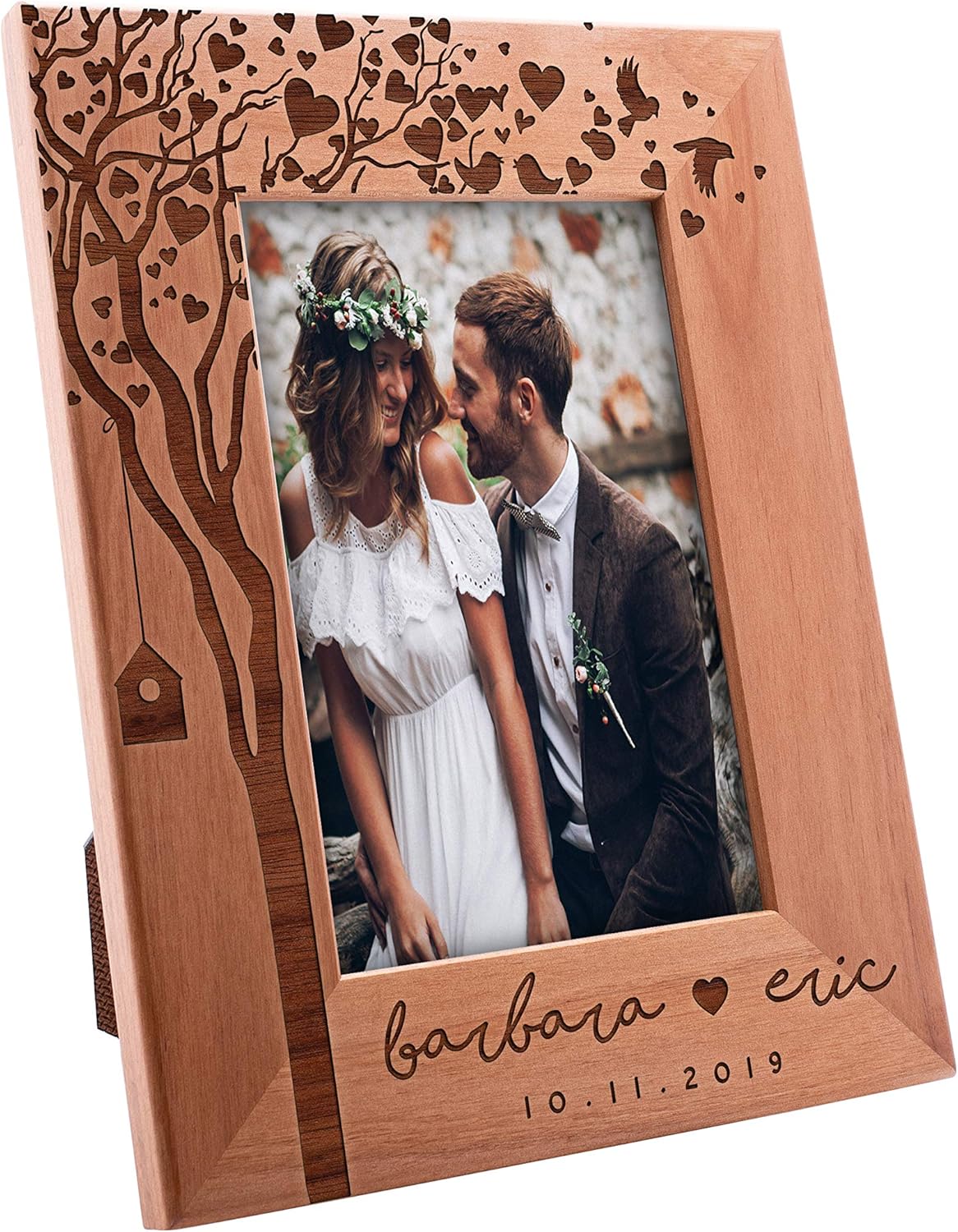 Valentines Day Gifts for Her, Personalized Wedding Picture Frame 4x6 - You and Me, Romantic Wedding Gifts for The Couple, Custom Wedding Photo Frame, Anniversary, Engagement, Mr & Mrs Gifts