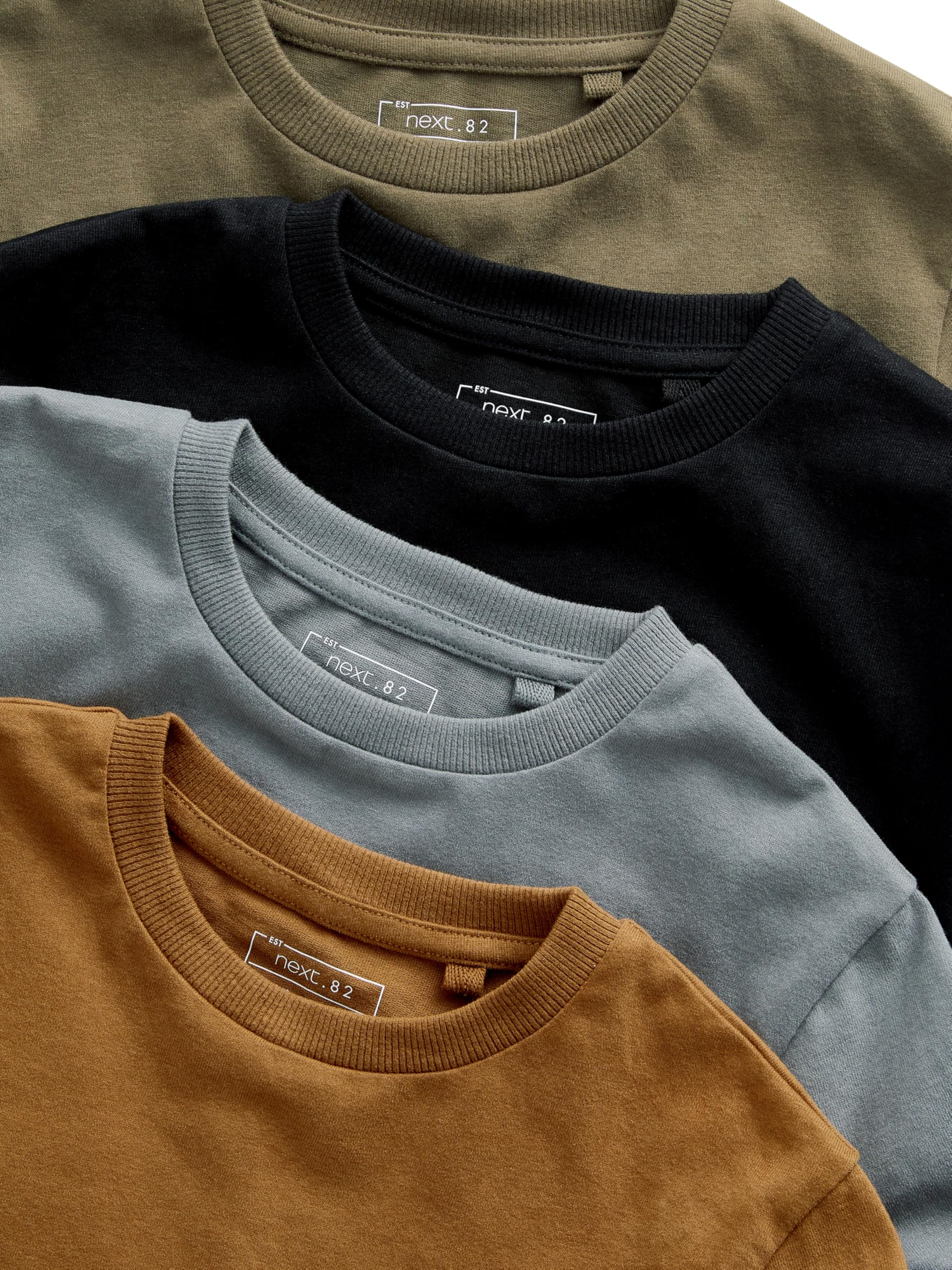 NEXT Garçon T-Shirt à Manches Courtes et cerf brodé, Lot de 4