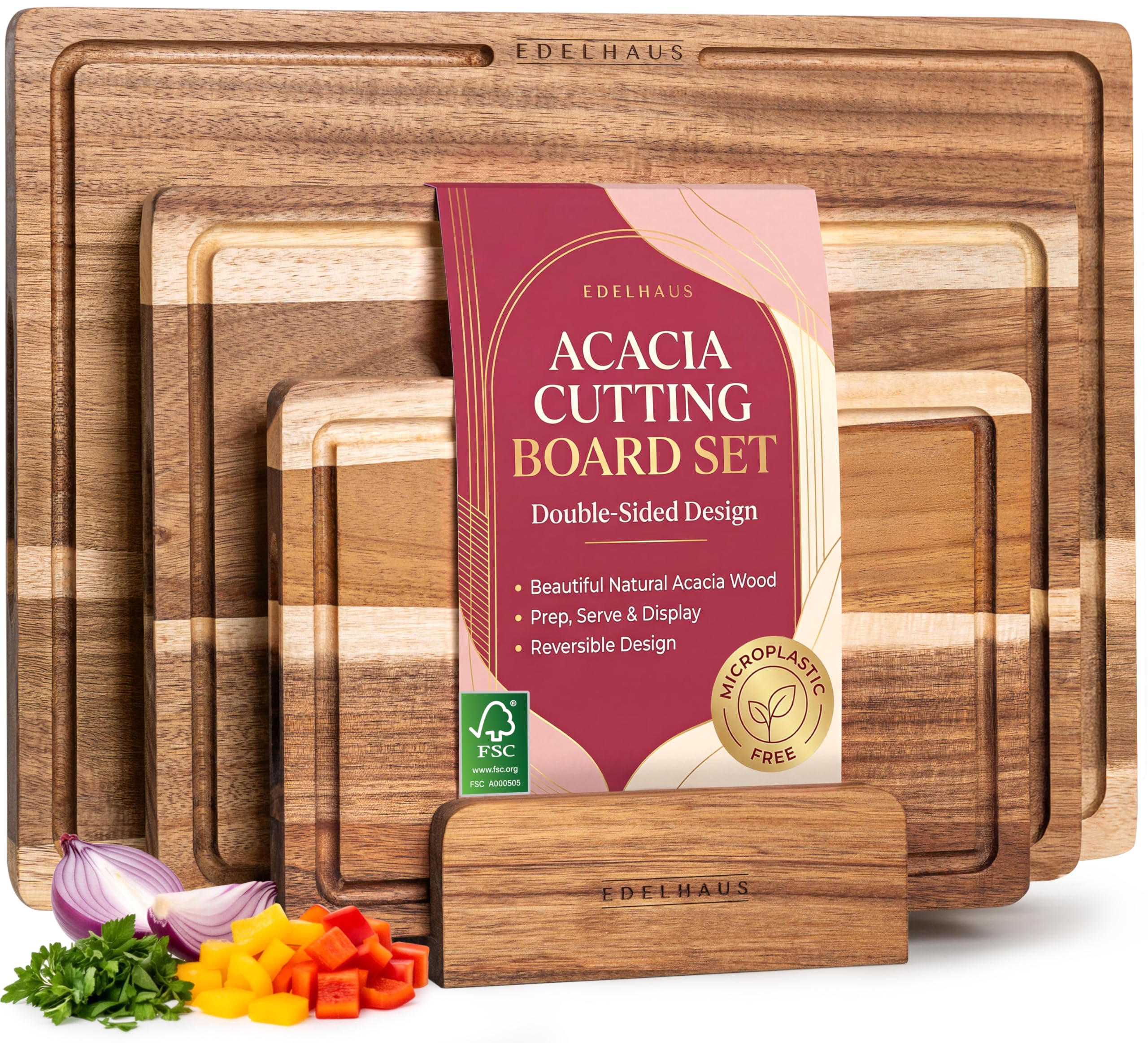 EDELHAUS Acacia Cutting Board Set