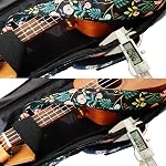 MUSIC FIRST Original Desgin Canvas "Dark Night Garden" Floral Concert Ukulele Case, Ukulele Bag, Ukulele Backpack (Suitable for 23-24 inch Concert Ukulele)