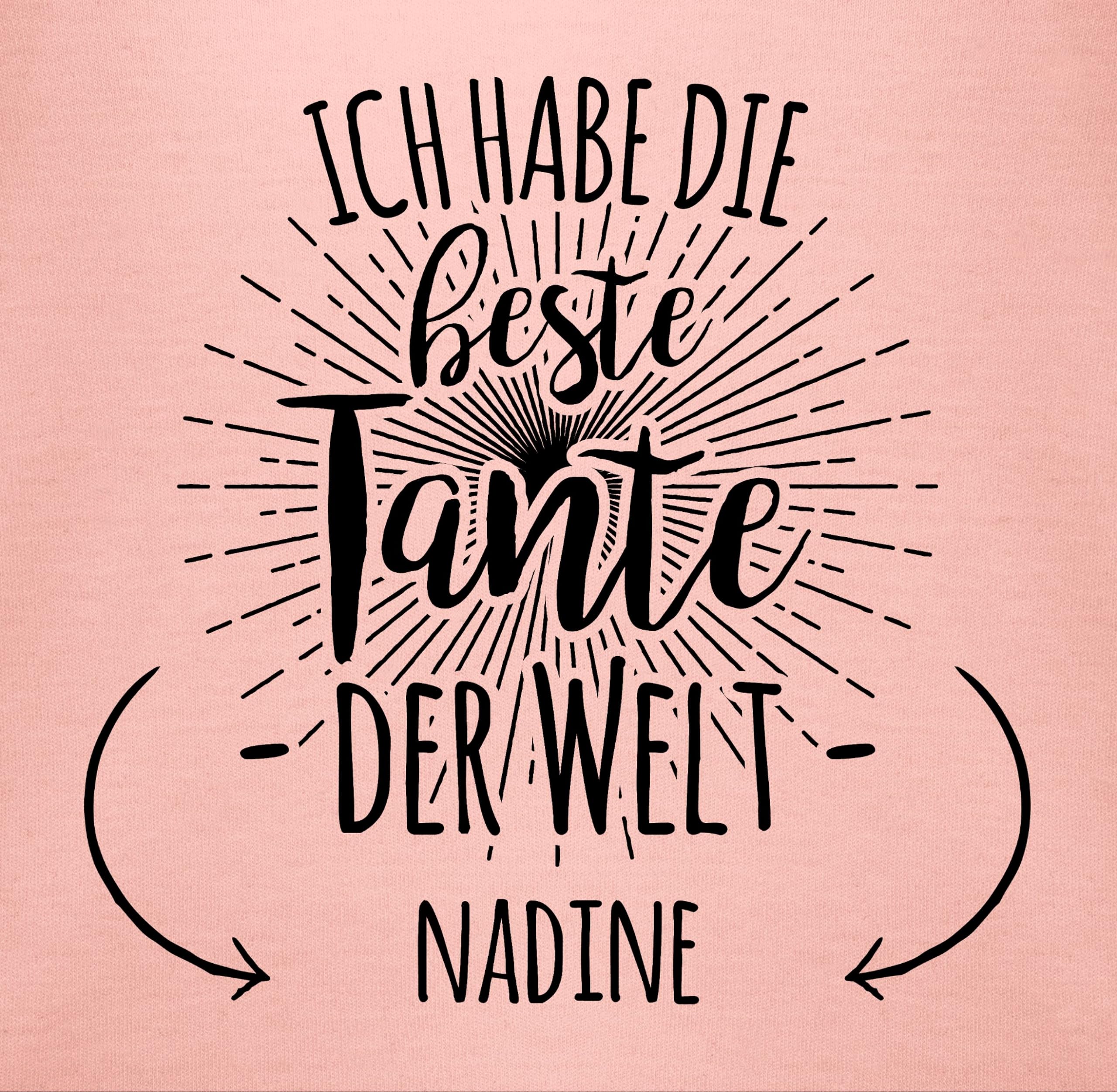Geschenk mit Namen personalisiert by Shirtracer - Baby Body Junge Mädchen - Ich habe die beste Tante der Welt Geschenk Tanten Geschenke Auntie I Tantengeschenk
