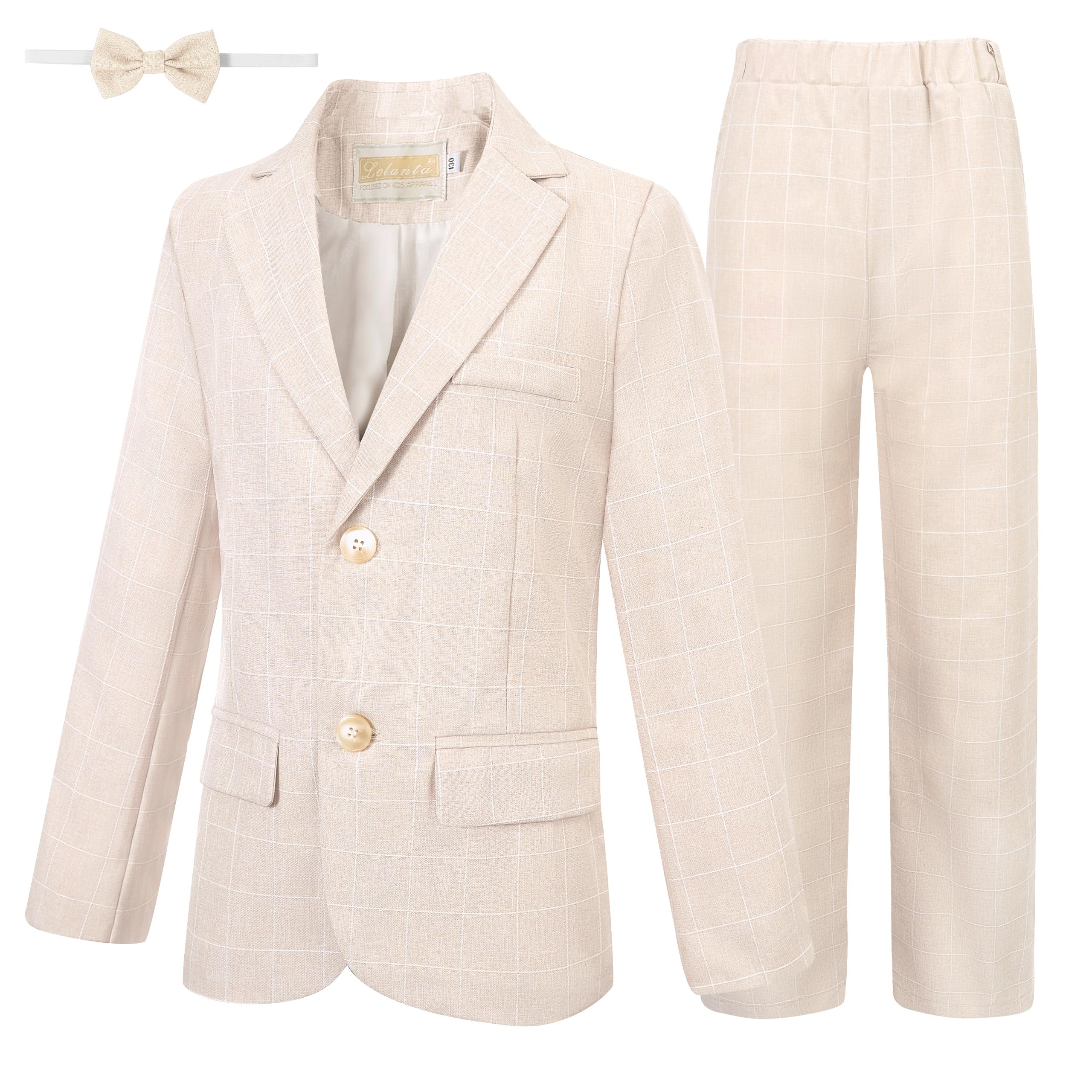 2 Pièces Garçons Plaid Carreaux Costume, Blazer élégant de fête de Mariage,Ensemble de Veste et Pantalon