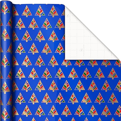 Vista 12 de Hallmark Papel de regalo de Navidad con líneas para corte en el reverso (3 rollos: 120 pies cuadrados en total), escena de la ciudad de invierno