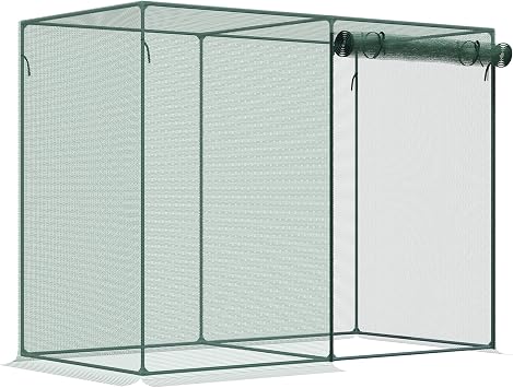 Outsunny 6 x 3 x 5 Crop Cage, Plant Protection Tent with Zippered Doors for Vegetable Garden, Backyard, Green