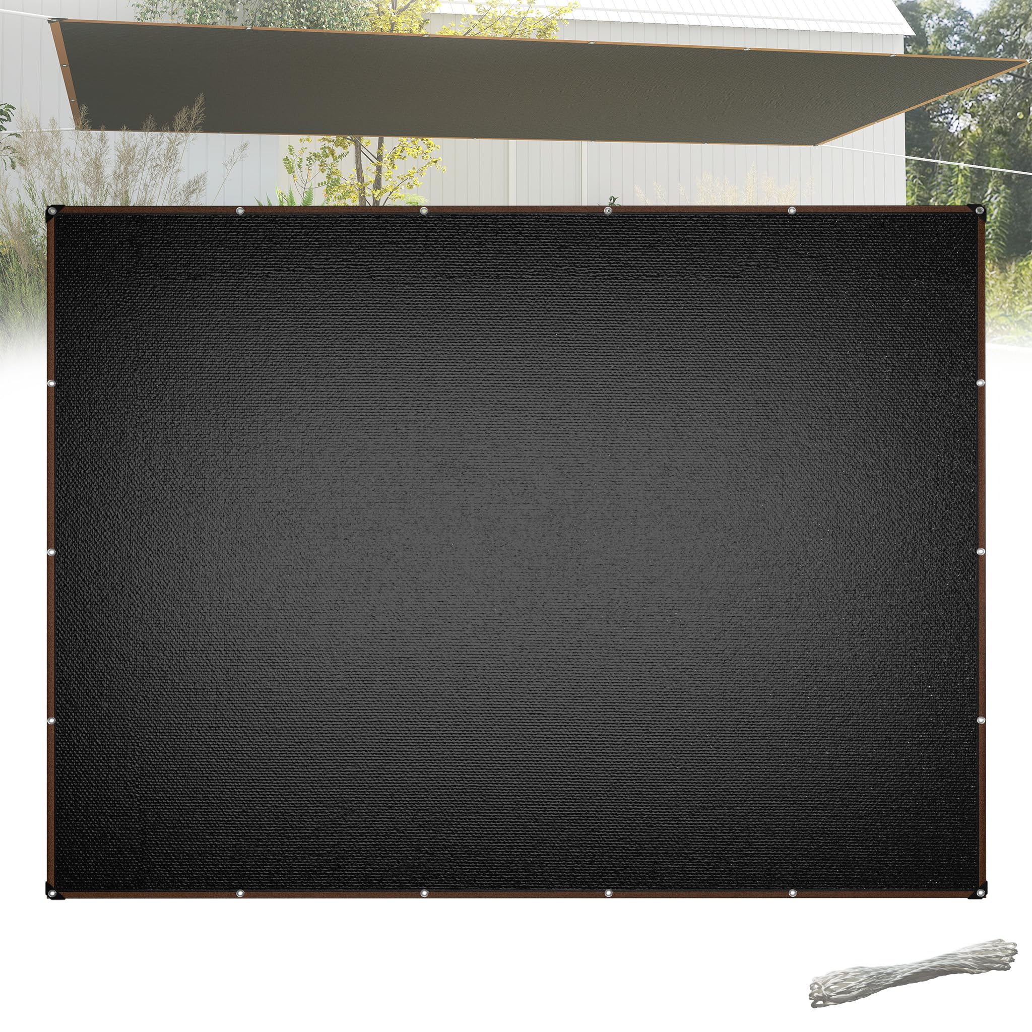 YRHome Sonnensegel 3x5m Rechteckig UV-Schutz 95% Winddurchlässig Robust für Garten Terrasse Balkon aus reißfestem HDPE mit 12m Seilen Anthrazit
