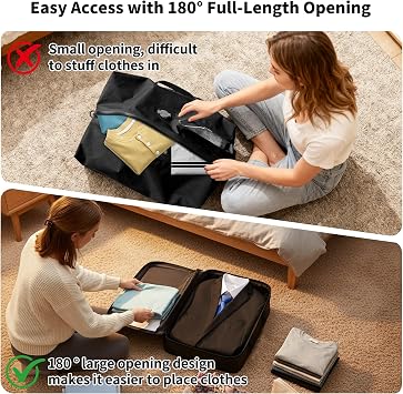 Reusable Compression Packing Cubes With Pump for Men/Women Business Travel,Professional IPX8 Vacuum Bags for Packing Organizers,Packing Cubes for 20inch Suitcases Luggage for Business(No Pump)