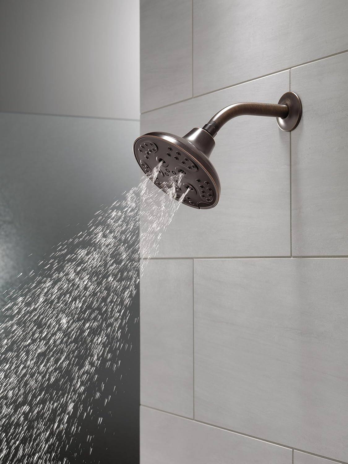 Amazing 🔥 Delta 52666-RB H2Okinetic 5-Setting Raincan Shower head, Venetian Bronze