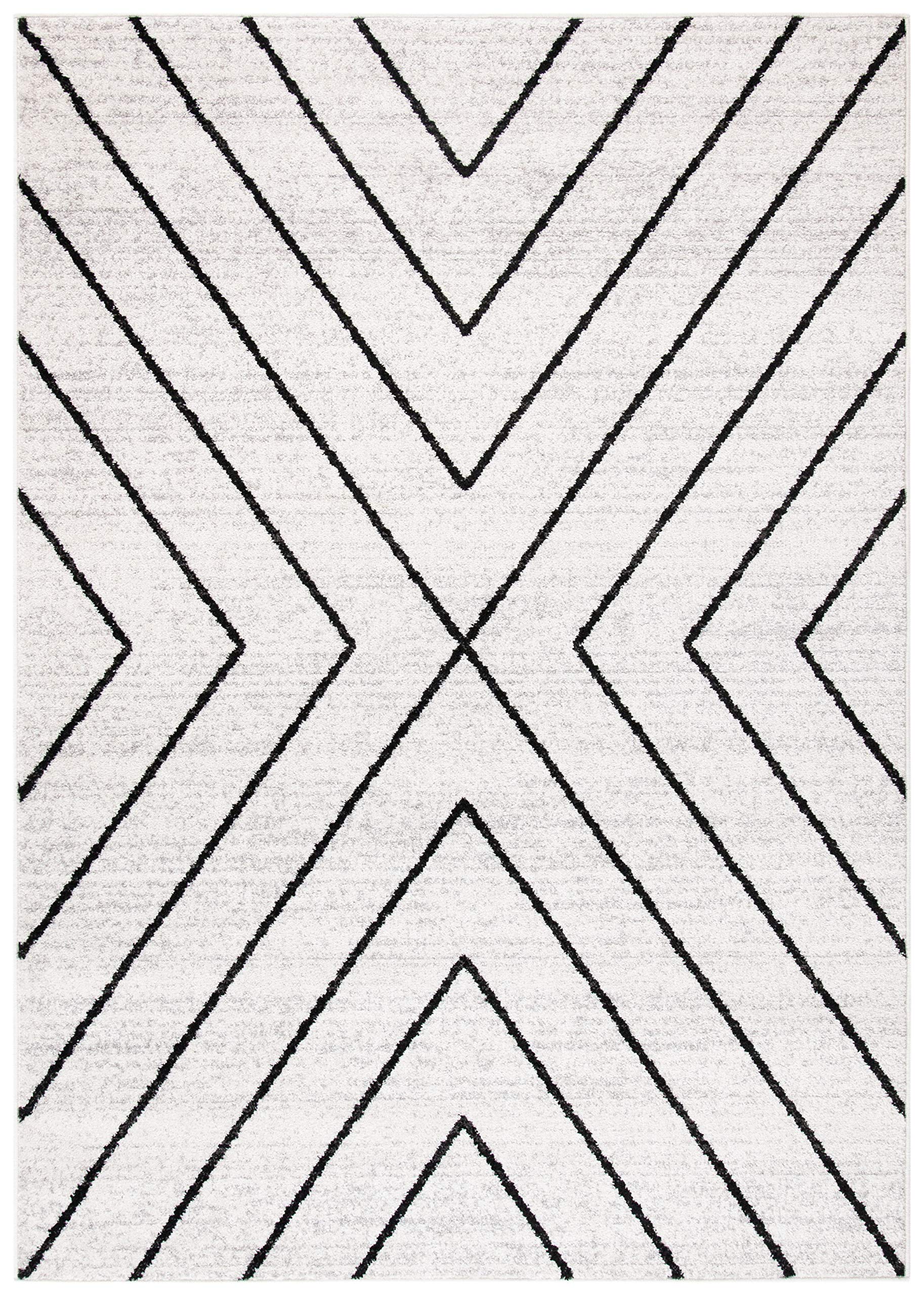 SAFAVIEH Adirondack Collection Accent Rug - 2'6" x 4', Ivory & Grey, Modern Geometric Design, Non-Shedding & Easy Care, Ideal for High Traffic Areas