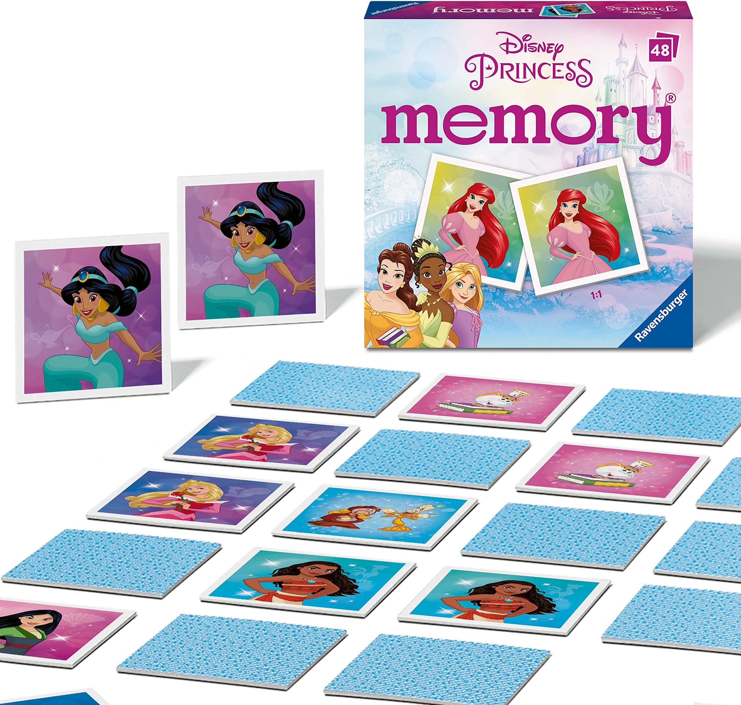 Ravensburger Disney Princess Mini Memory Game - Matching Picture Snap Pairs for Kids Age 3 Years Up - Educational Todder Toy