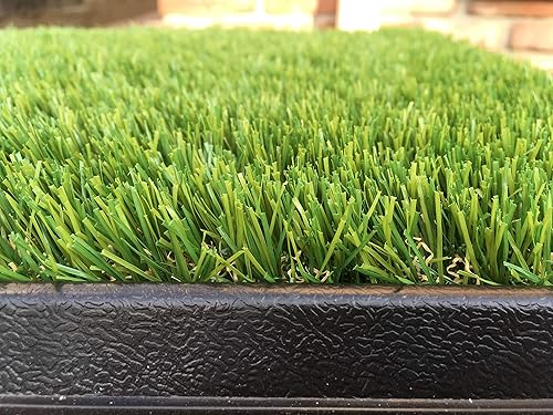 Miniatura 10 de Alfombra de césped artificial realista, alfombras de 7 x 43 pies para uso en interiores y exteriores, altura del pelo de 1.25 pulgadas, alfombras