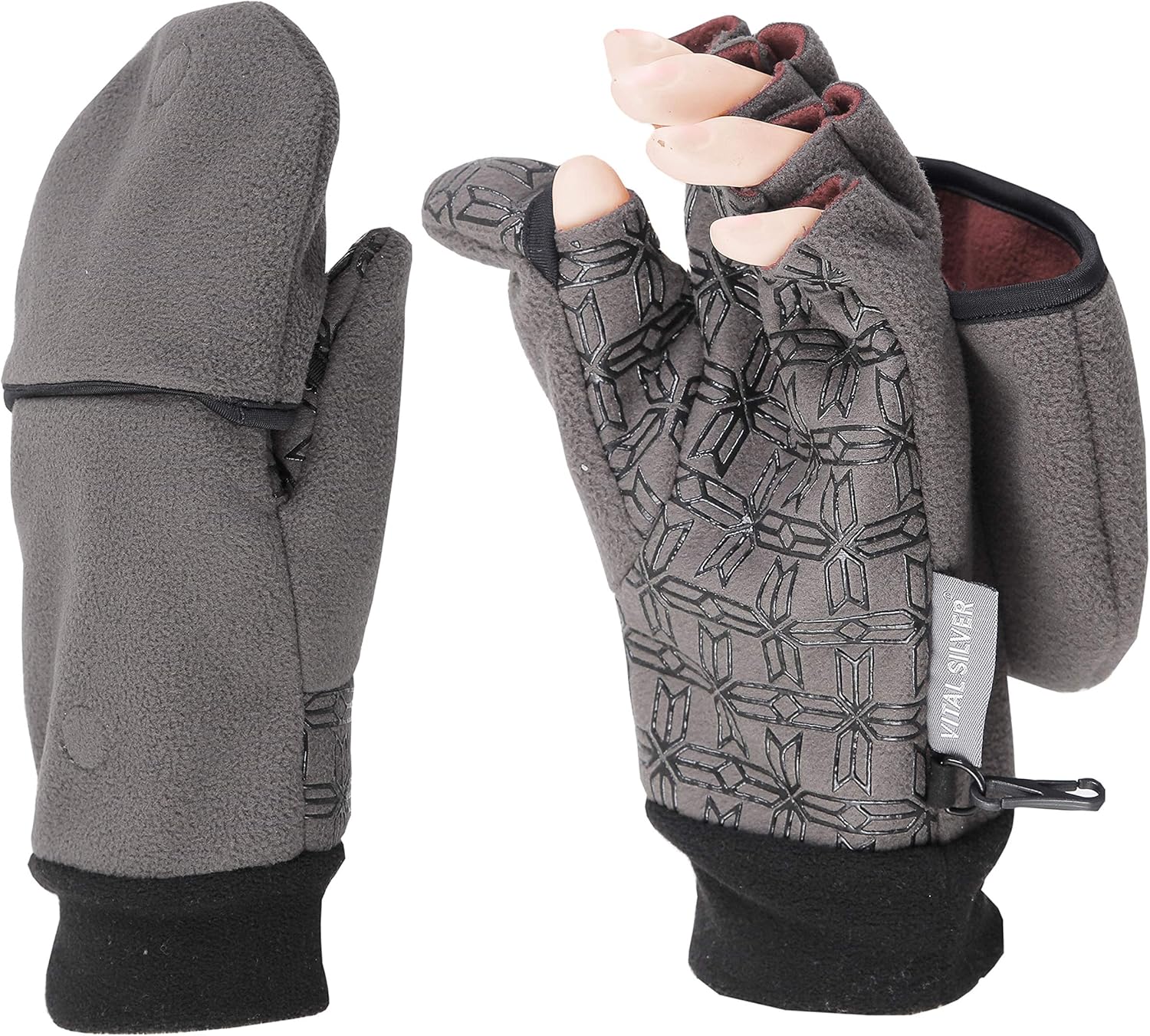 VITAL SALVEO- Outdoor 3WARM Unisex Half Finger Gloves Windproof Non Slip Fingerless Fleece Winter Gloves