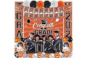 Orange Black Graduation Decorations 2024