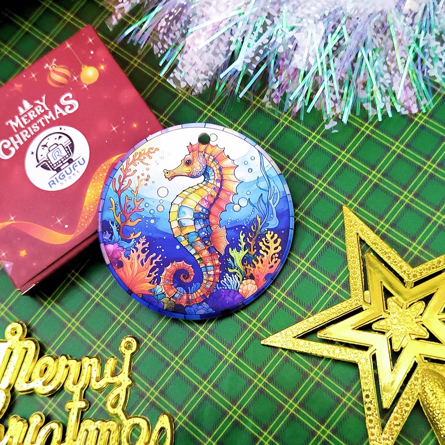 2025 Christmas Ornament – Seahorse Ornament, Ocean-Themed Holiday Tree Decoration, Marine Lover Keepsake Gift - Image 6