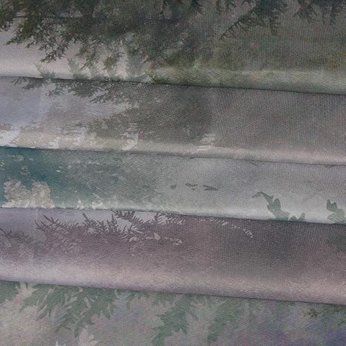 Miniatura 6 de RosieLily Cortina de ducha de montaña con diseño de bosque brumoso, cortina de ducha para baño con ganchos, paisaje de naturaleza fresca, decoración