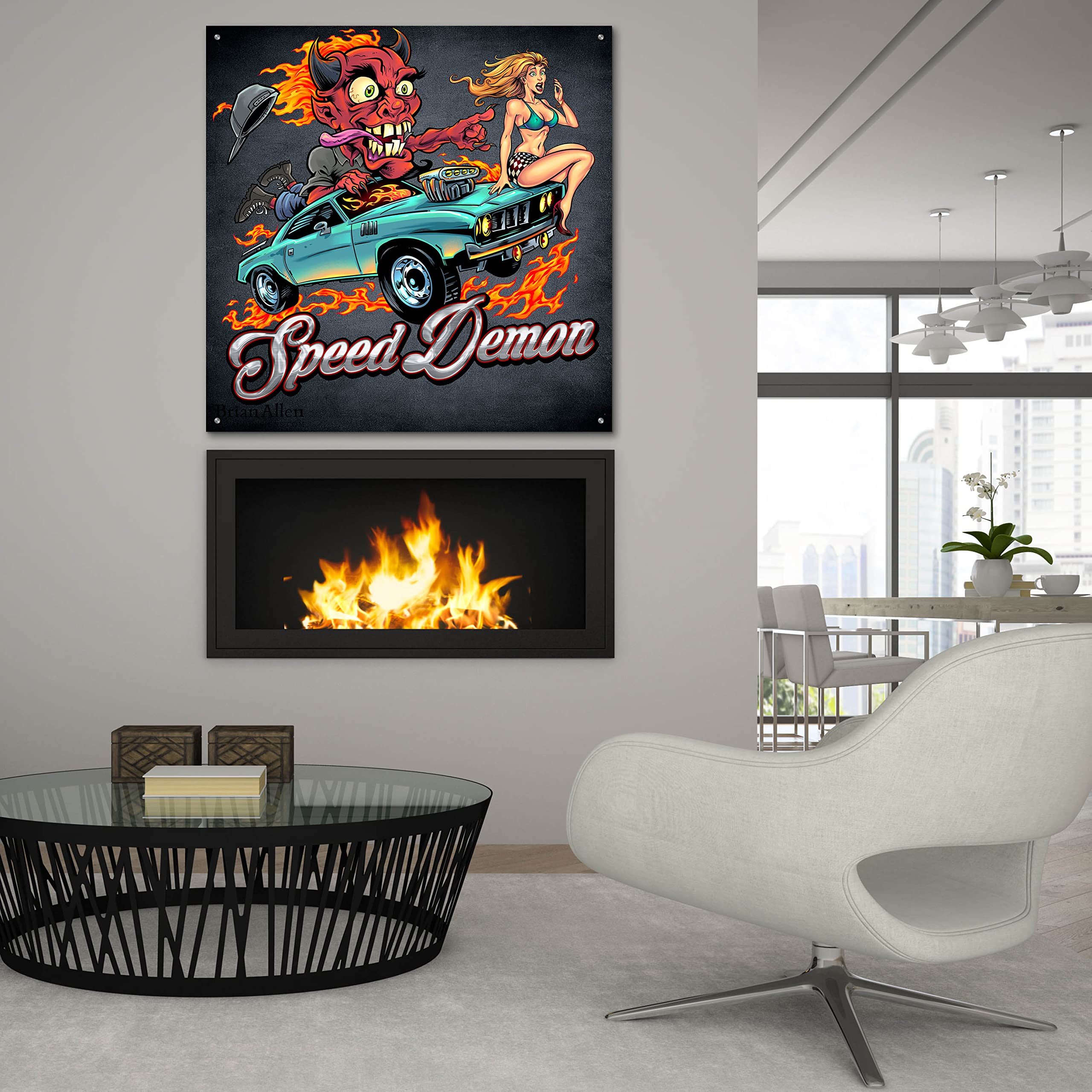 デスモンド　Good Art HLYWD Amazon.com: Epic Art 'Speed Demon Flaming Hot Rod' by Flyland