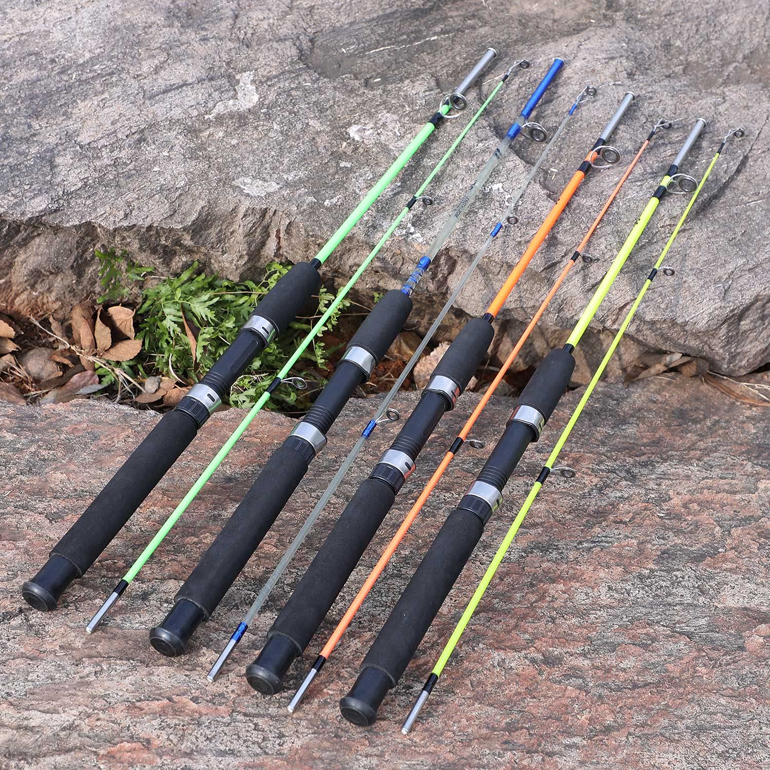 Sougayilang Spinning Rod - Durable Lightweight Sensitive Fishing Rod, Tournament Quality, Two Pieces - Blue, 1.8M 4