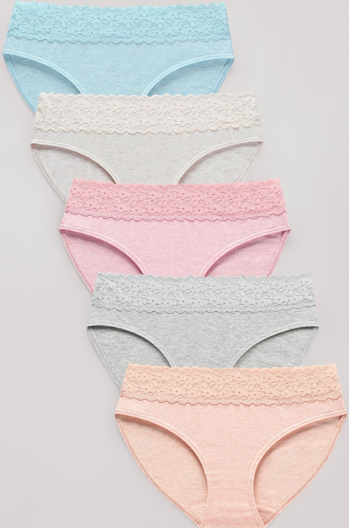 Wealurre Cotton Panties for Women Bikini Underwear Hipster Underpants Lace Briefs Pack