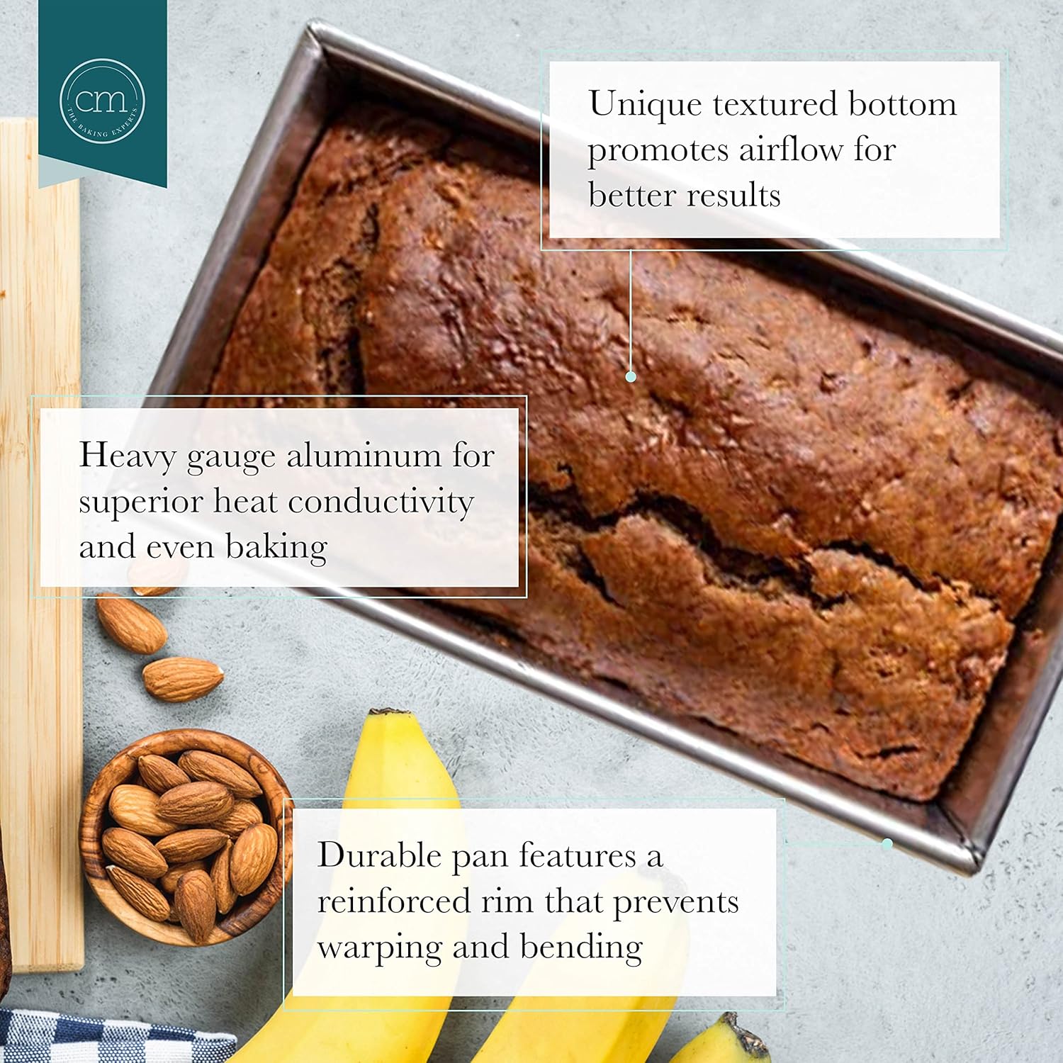 Chicago Metallic 5237969 Uncoated Textured Aluminum 1-Pound Loaf Pan, 9" -by-5", Silver - Image 5