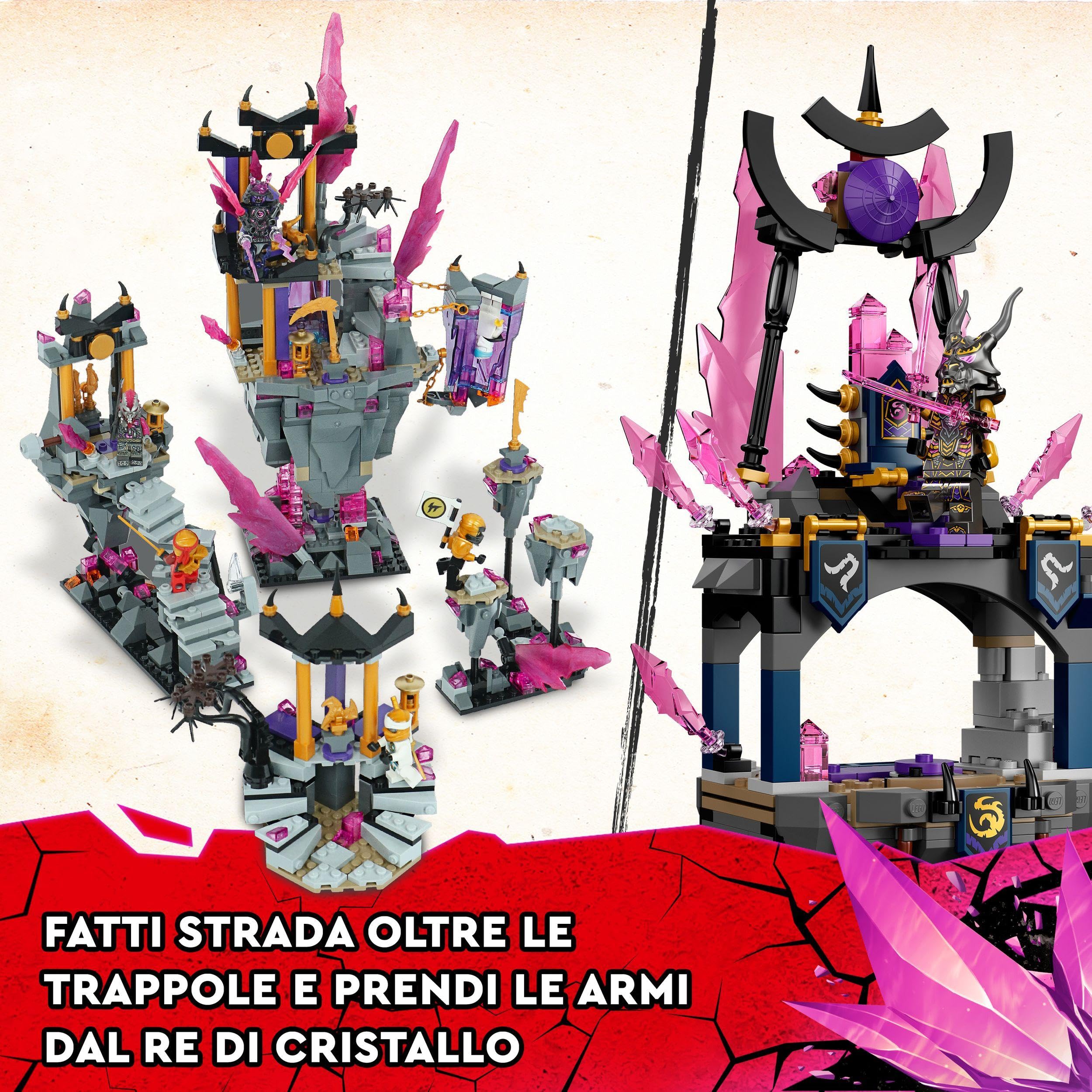 LEGO Ninjago Il Tempio del Re dei Cristalli, Set Serie TV Crystallized, Playset con Minifigure, Giochi per Bambini da 8 Anni in su 71771