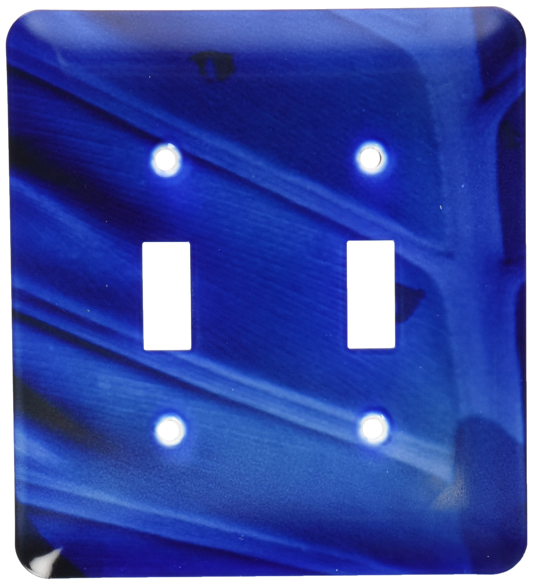 Larmes de cobalt finition premium plaque double interrupteur bleu