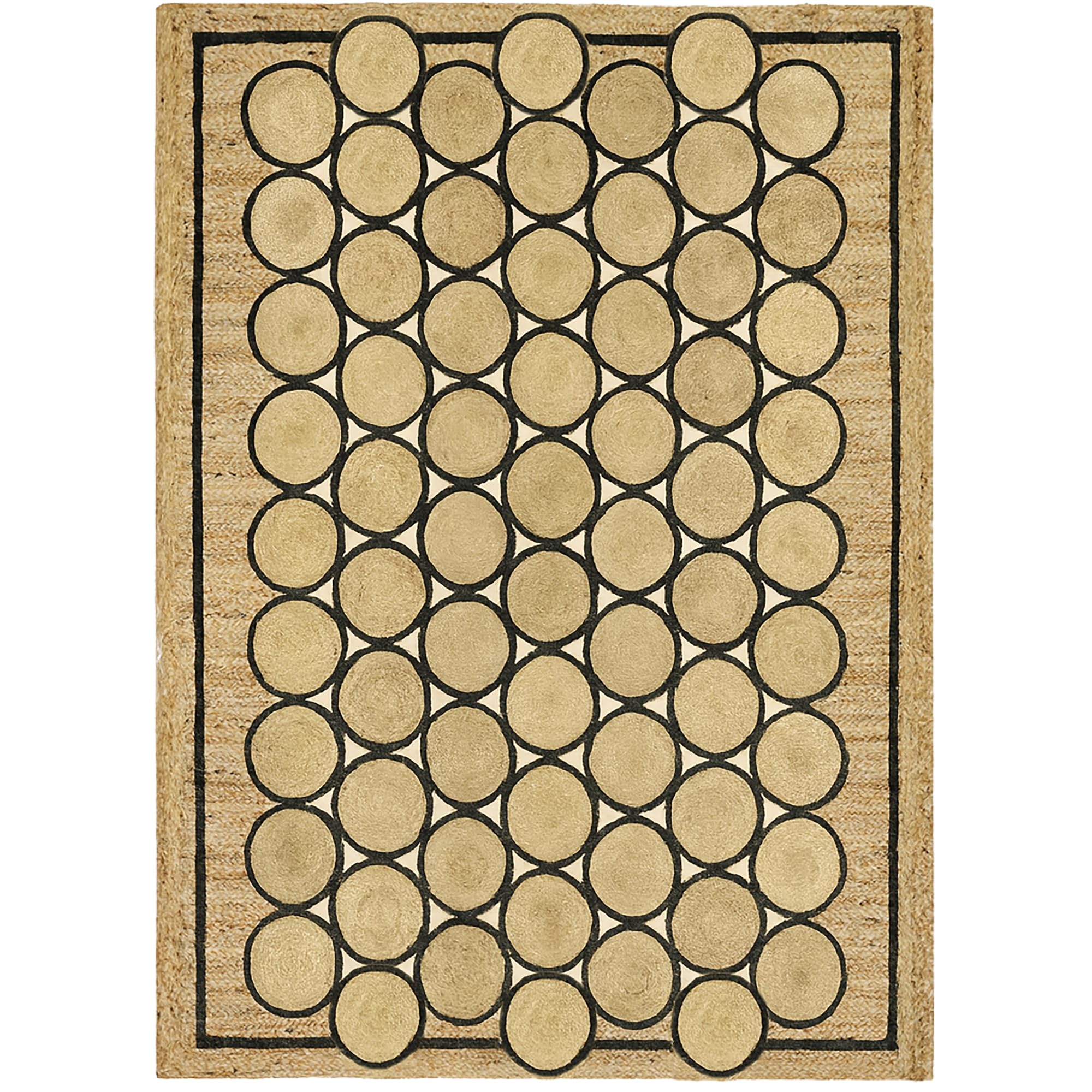 Tapis carré en jute tressé main 1,5x1,5m style bohème rustique