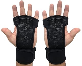 Kobo WTG-18 Black Professional Best Gymnastic Hand Grips/Cross Fitness Gloves for Pull Ups/Gym Gloves for Fitness/Functional Training Hand Protector (Size : Small)