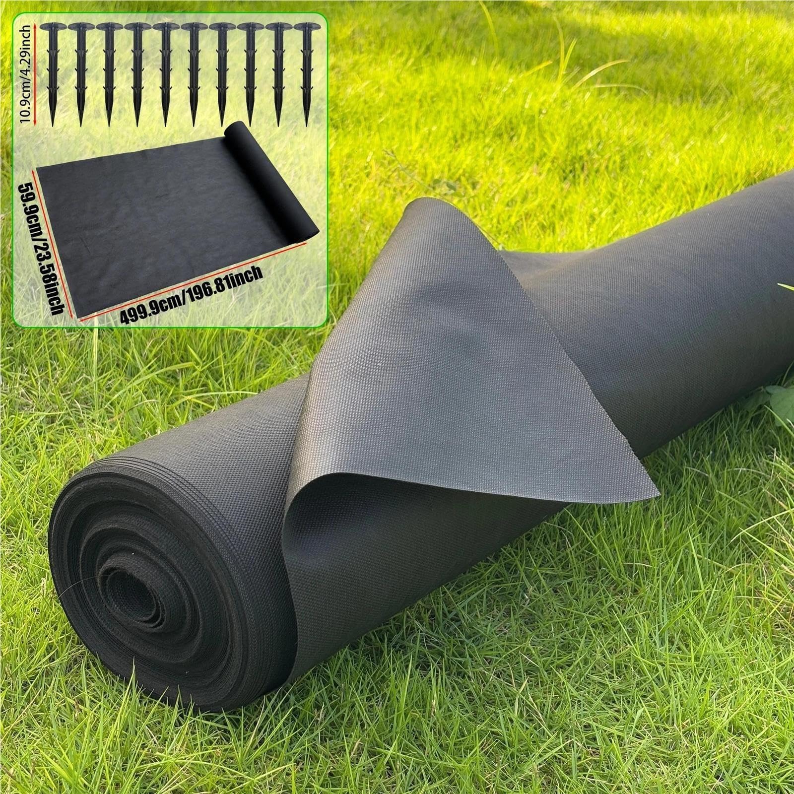 Panno antierba Nero 0,6 M con 10 Chiodi