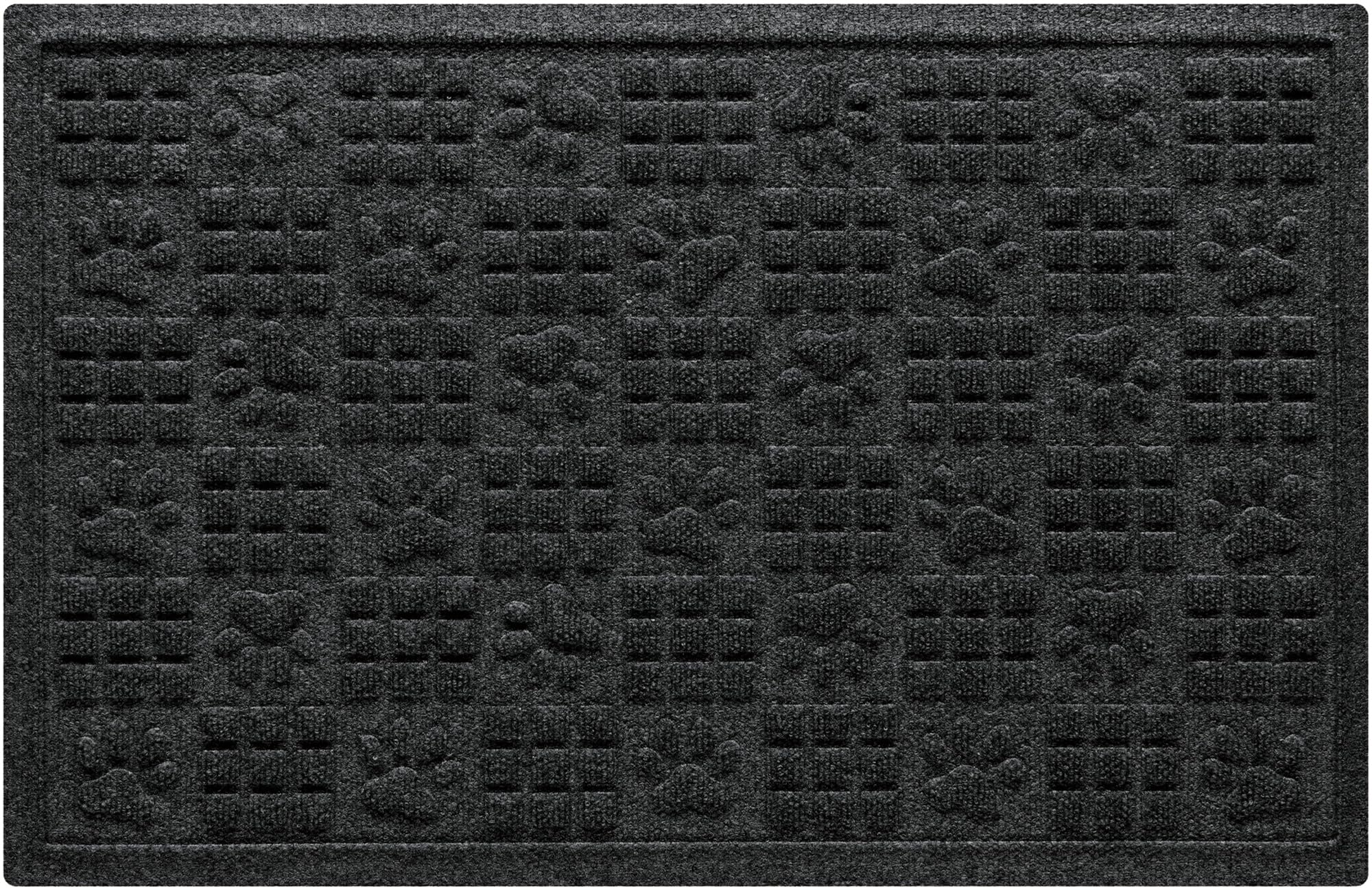 WaterHog Dog Paw Front Door Mat Charcoal