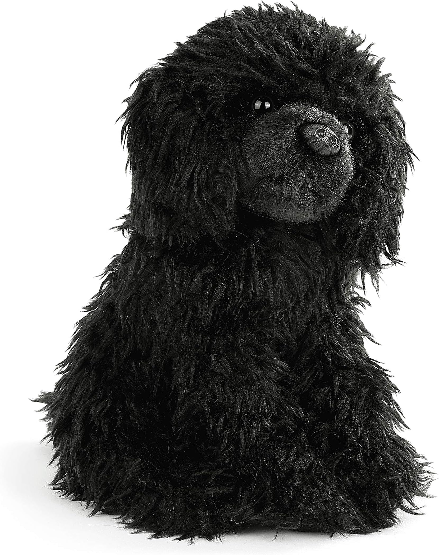 DEMDACO Loyal Poodle Curly Fuzzy Black 10 inch Plush Fabric Stuffed Figure Toy
