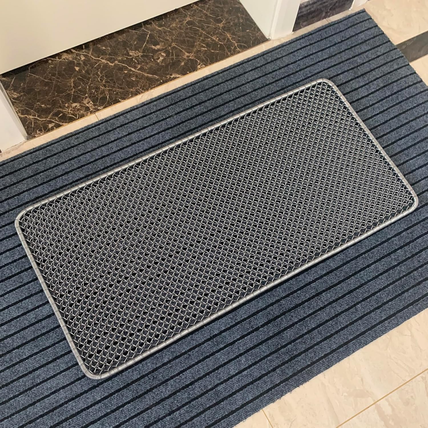 Metal Scraper Doormat, Waterproof, All Weather Heavy Duty Outdoor Entry Doormat 19.5x39.5