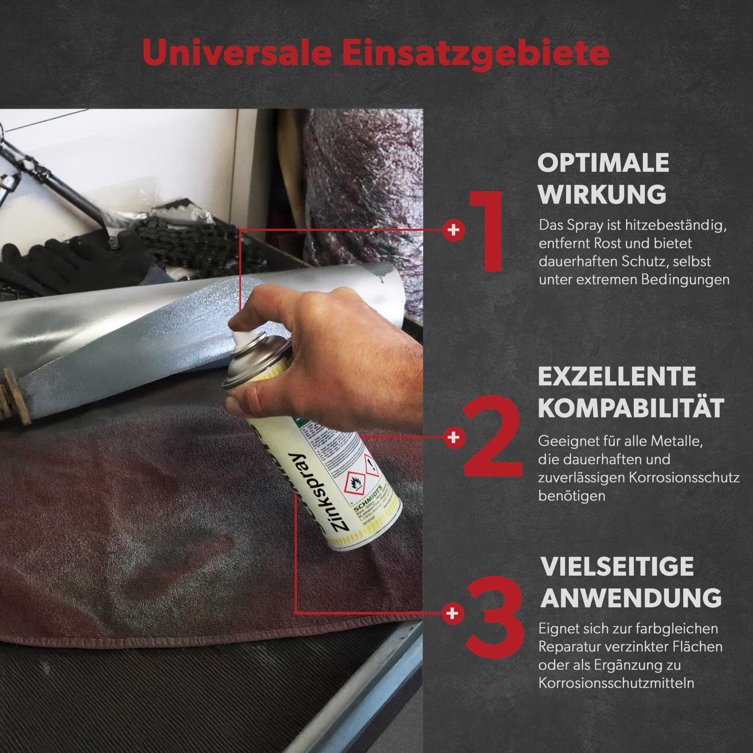 siwitec 6 x by Schmidt's Zinkspray, 66,34% VOC, Korrosionsschutz, Zink Spraydose, Rostlöser Spray, Zinc Spray, Zinkstaub Rostschutz