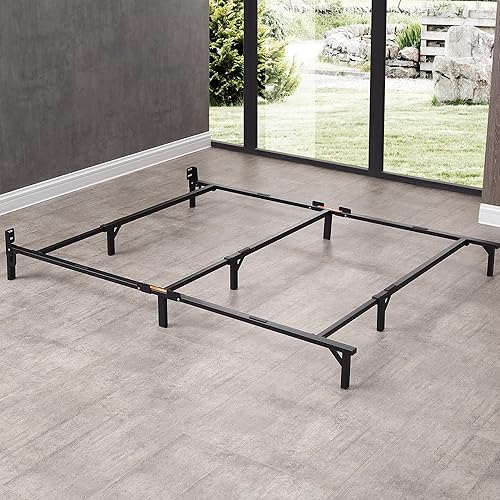 Classic Brands Hercules Compact Heavy-Duty Metal Bed Frame | Adjustable Width Fits Queen, King, and Cal King Mattresses, Black