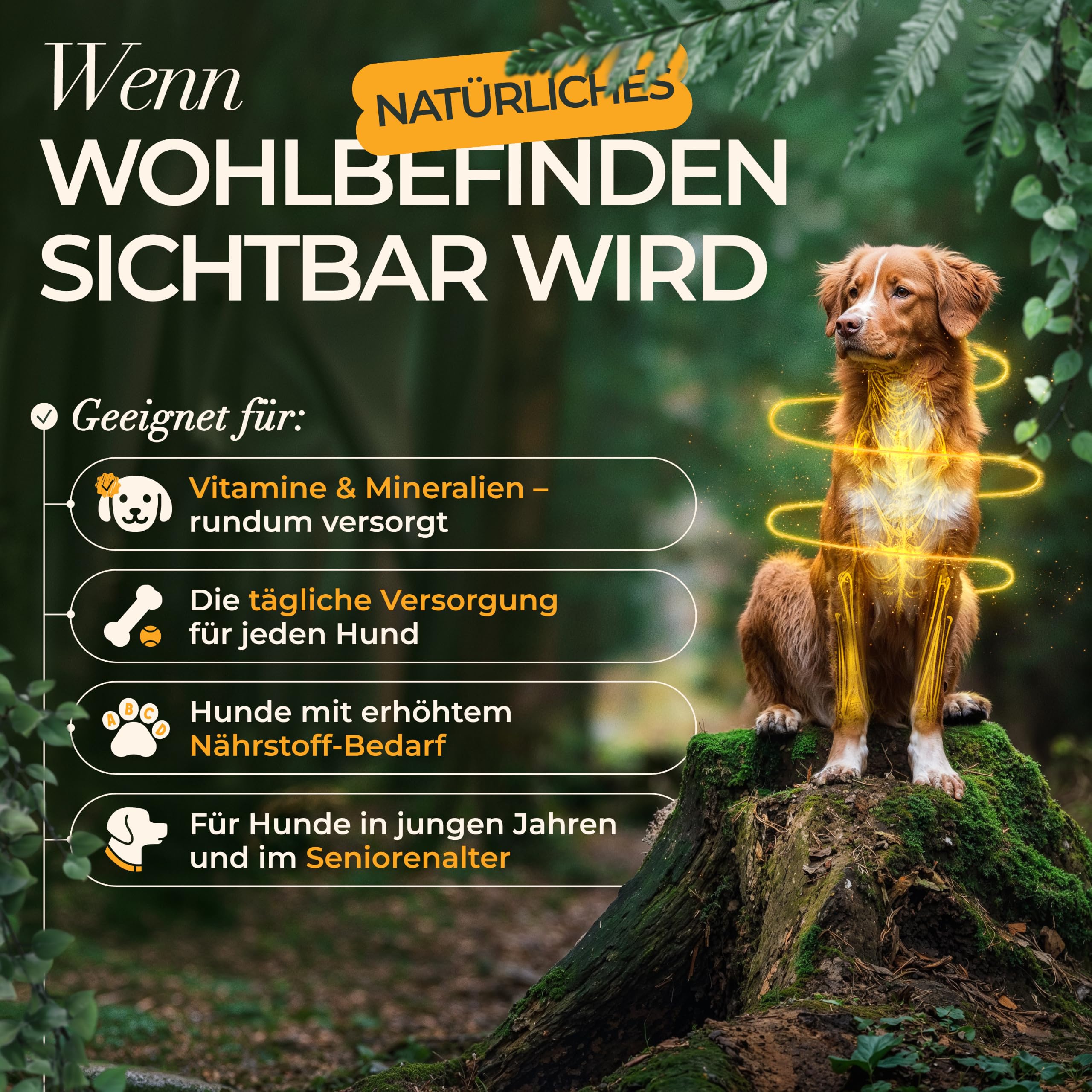 Komplett-Set Hund Tropfen – 3X 100 ml flüssiges Nahrungsergänzungsmittel Hund mit Vitamin B Komplex, Gelenk Komplex (Kollagen, Hyaluronsäure & MSM) & Multivitamin, Made in Germany