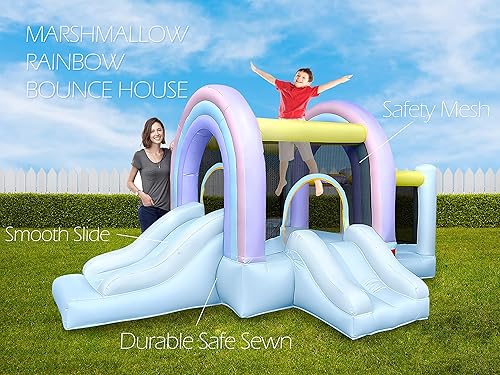 Miniatura 10 de RETRO JUMP Casa inflable para rebotar, casa inflable para niños al aire libre, casa inflable para niños con piscina de pelotas de salto y aro de