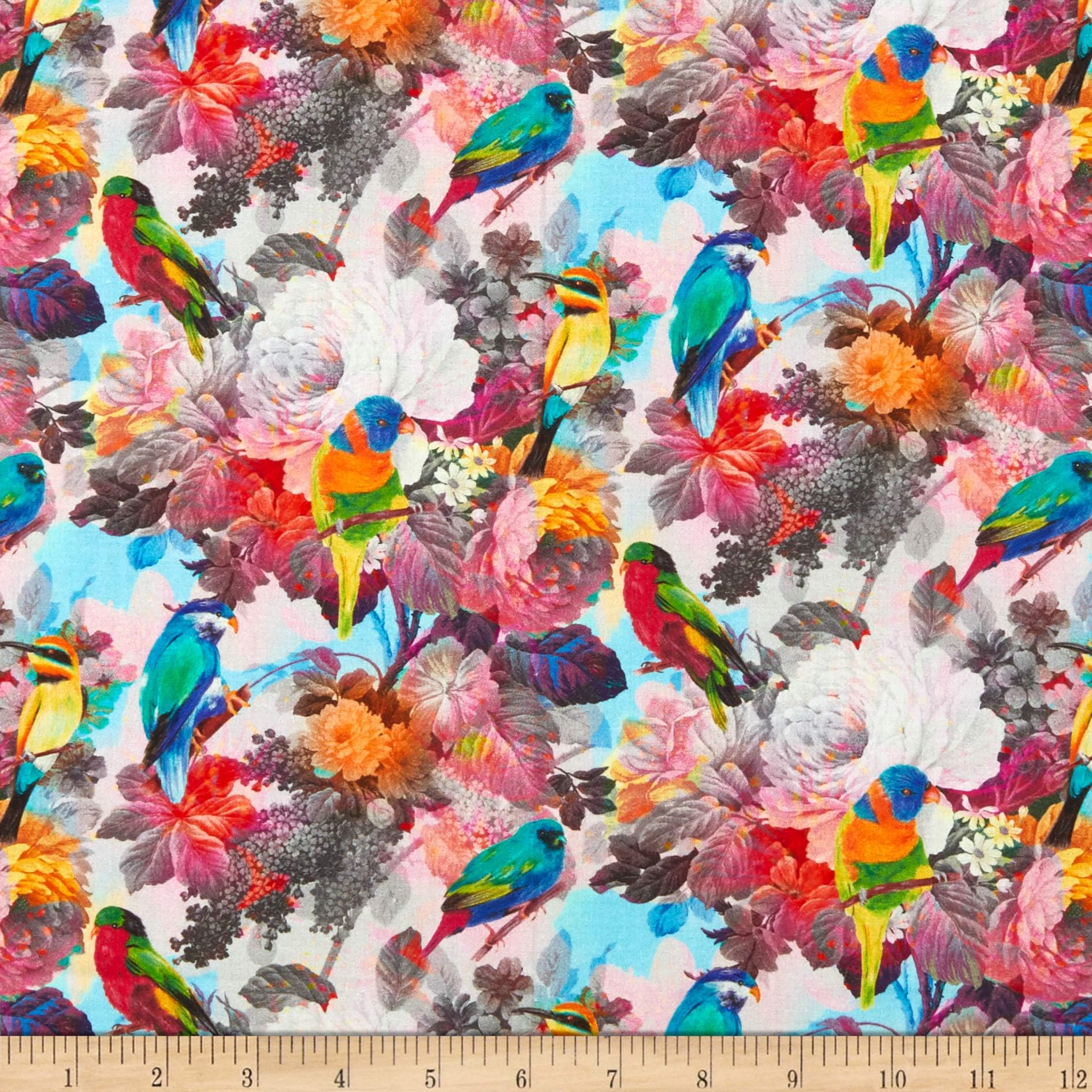 France Digital Le Quilt Watercolor Multicolor, Quilting Fabric by the Yard