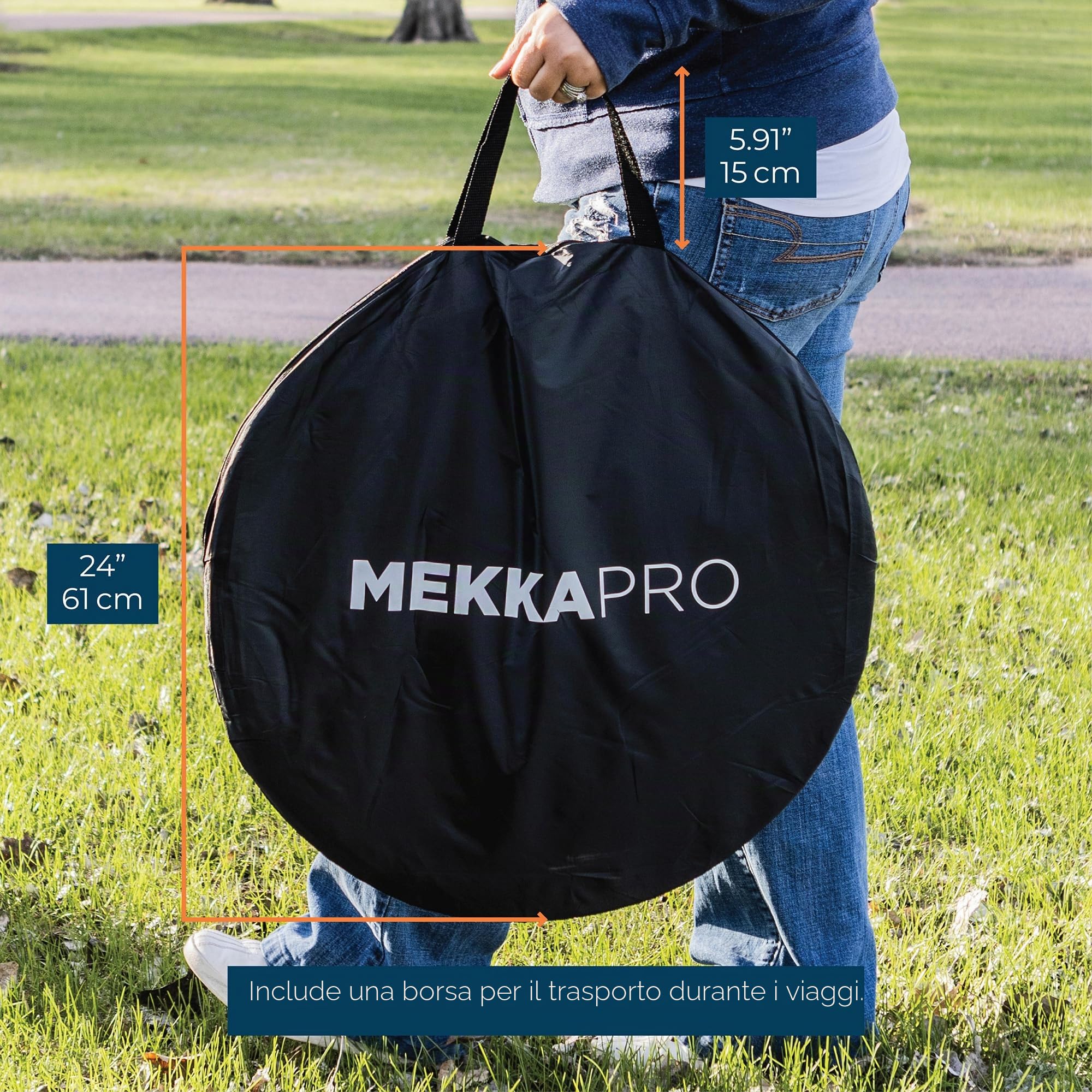 MEKKAPRO Zanzariera Portatile Pop-Up per Letto, 203,2 x 180,3 x 160 cm, Grande, Pieghevole Con Fondo in Rete, Compatibile per Matrimoniale e King Size