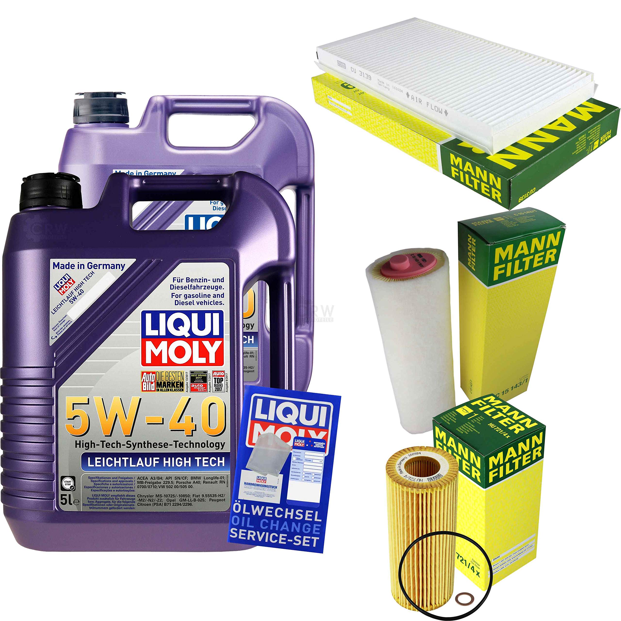 Pacchetto di ispezione 10 L LM LL High Tech 5W-40 + Pacchetto filtri Uomo 5 pezzi